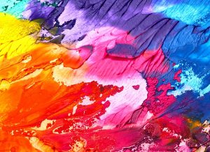 Rainbow colored paint strokes